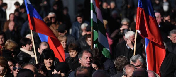 Митинг в поддержку подписания договора с РФ. - Sputnik Абхазия