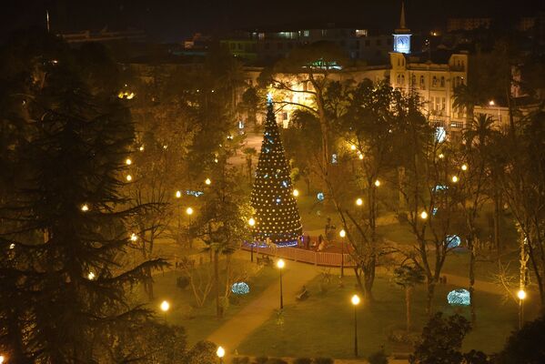 Главная елка страны в центральном парке г. Сухум. - Sputnik Абхазия