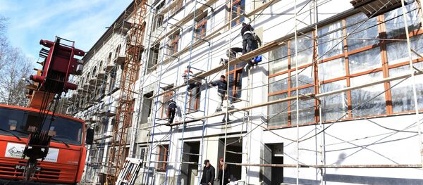 Ремонт Национальной библиотеки. Архивное фото. Ремонт Национальной библиотеки. Архивное фото. - Sputnik Абхазия