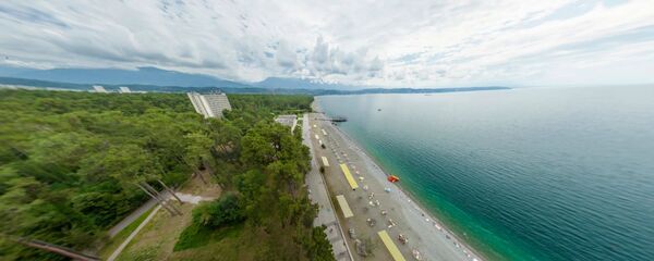 Виртуальная Абхазия. Вид на пляж Пицунды. Виртуальная Абхазия. Вид на пляж Пицунды. - Sputnik Абхазия