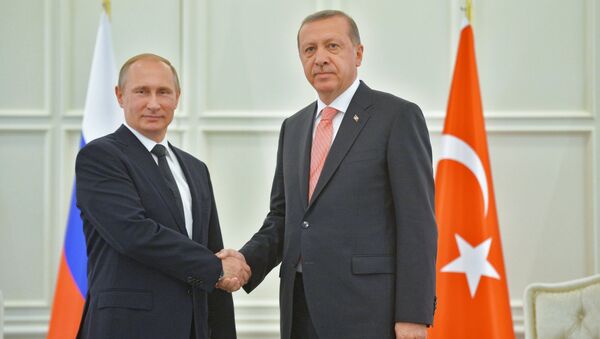 Архивное фото Прехидентов России и Турции Владимира Путина и Реджепа Тайипа Эрдогана - Sputnik Абхазия
