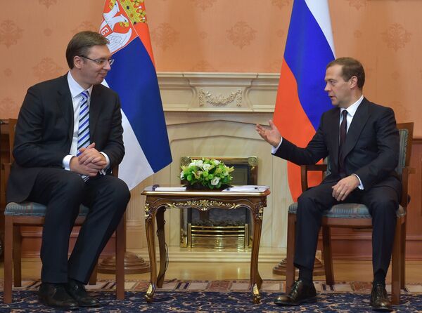 Двусторонние переговоры премьер-министра РФ Д.Медведева и премьер-министра Республики Сербия А.Вучича - Sputnik Абхазия