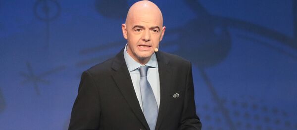 Джанни Инфантино. Церемония жеребьевки чемпионата Европы 2016. Архивное фото Джанни Инфантино. Церемония жеребьевки чемпионата Европы 2016. Архивное фото - Sputnik Абхазия