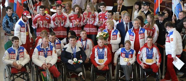 Встреча медалистов Паралимпийских игр в Москве Встреча медалистов Паралимпийских игр в Москве - Sputnik Абхазия