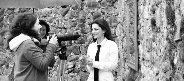 Съемка видеозарисовки Слово на крепости Диоскурия. Съемка видеозарисовки Слово на крепости Диоскурия. - Sputnik Абхазия