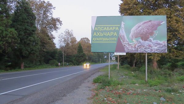 Баннер с призывом сохранять природу установили в селе Аджюбжа. - Sputnik Абхазия