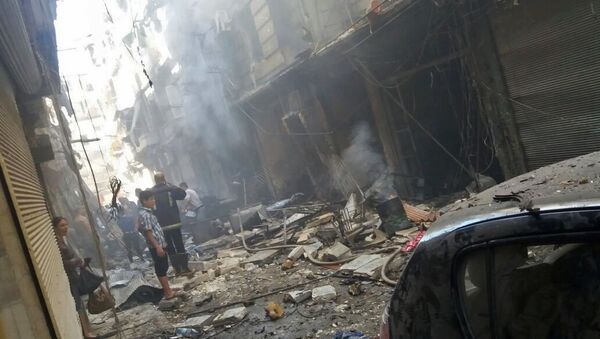 Архивное фото последствия минометного обстрела в Алеппо - Sputnik Абхазия