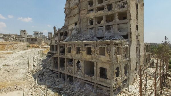 Разрушенное здание в квартале Бани-Зейд на севере Алеппо - Sputnik Аҧсны