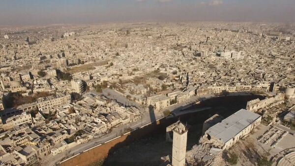 Районы вокруг цитадели в Алеппо после освобождения от боевиков. Съемка с дрона - Sputnik Абхазия