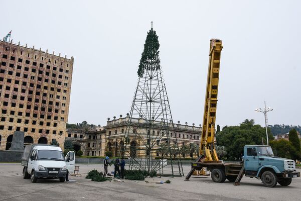 Сооружение главной елки страны. - Sputnik Абхазия