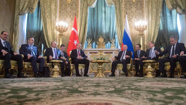 Президент РФ В. Путин и  Тайип Эрдоган - Sputnik Абхазия