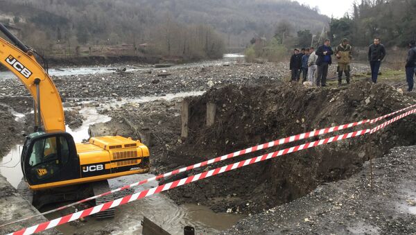 Строящийся мост в Ткуарчале - Sputnik Абхазия
