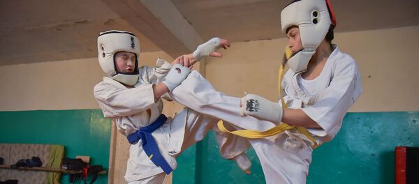 Абхазские спортсмены по каратэ кёкусинкай готовятся к Чемпионату Азии Абхазские спортсмены по каратэ кёкусинкай готовятся к Чемпионату Азии - Sputnik Абхазия
