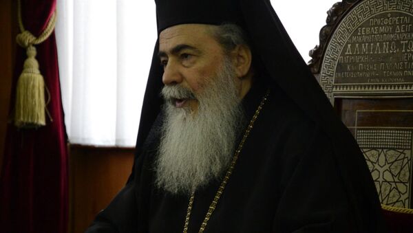 Паломники из Абхазии встретились с патриархом Иерусалимским Феофилом III - Sputnik Абхазия