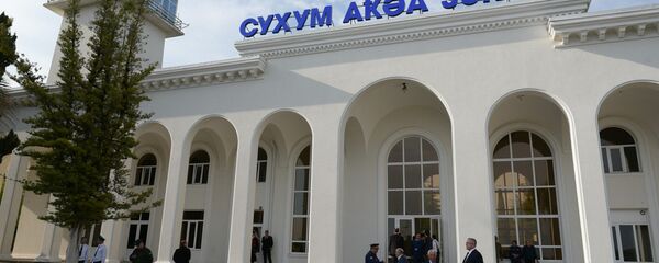 Делегация из Абхазии в ожидании прибытия Главы МИД Росии Сергея Лаврова в аэропорт Бабушара Делегация из Абхазии в ожидании прибытия Главы МИД Росии Сергея Лаврова в аэропорт Бабушара - Sputnik Абхазия