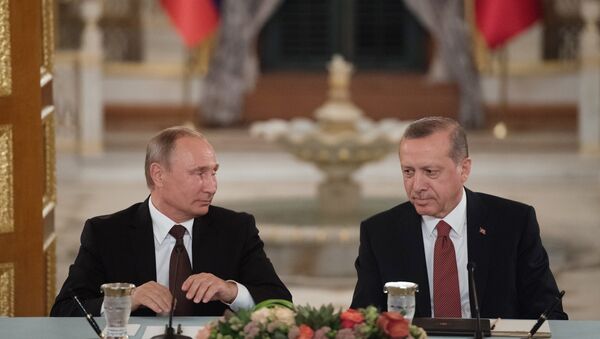 Президент РФ В. Путин и Эрдоган - Sputnik Абхазия