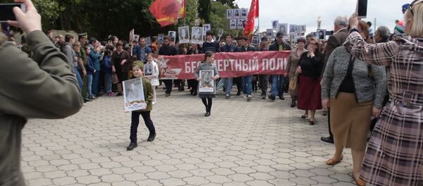 Победный марш: кадры парада в Сухуме Победный марш: кадры парада в Сухуме - Sputnik Абхазия