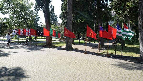 Экспозиция Хроника абхазского флага прошла в сквере Абхазского Государственного музея - Sputnik Абхазия