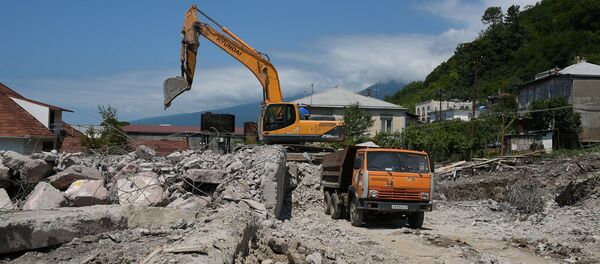 Стройка первой гагрской школы - Sputnik Абхазия