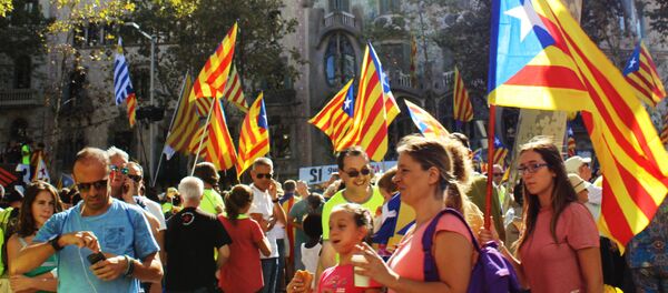 Акция в поддержку референдума в Барселоне Акция в поддержку референдума в Барселоне - Sputnik Аҧсны