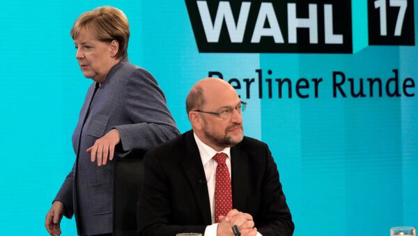 Канцлер Германии Ангела Меркель и лидер СДПГ Мартин Шульц - Sputnik Абхазия