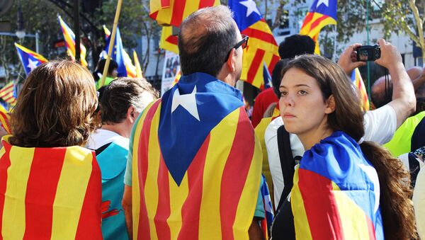 Акция в поддержку референдума в Барселоне, архивное фото - Sputnik Абхазия