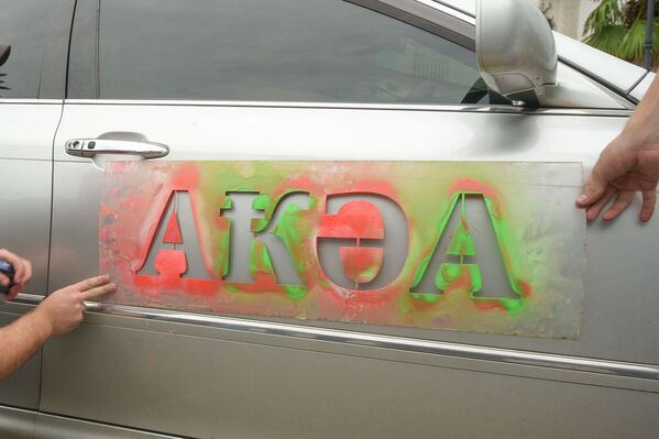 В раскраске автомобилей использовалась легкосмываемые краски - Sputnik Абхазия