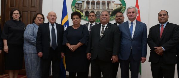 Встреча президента Абхазии Хаджимба с президентом Науру Бароном Вака - Sputnik Абхазия