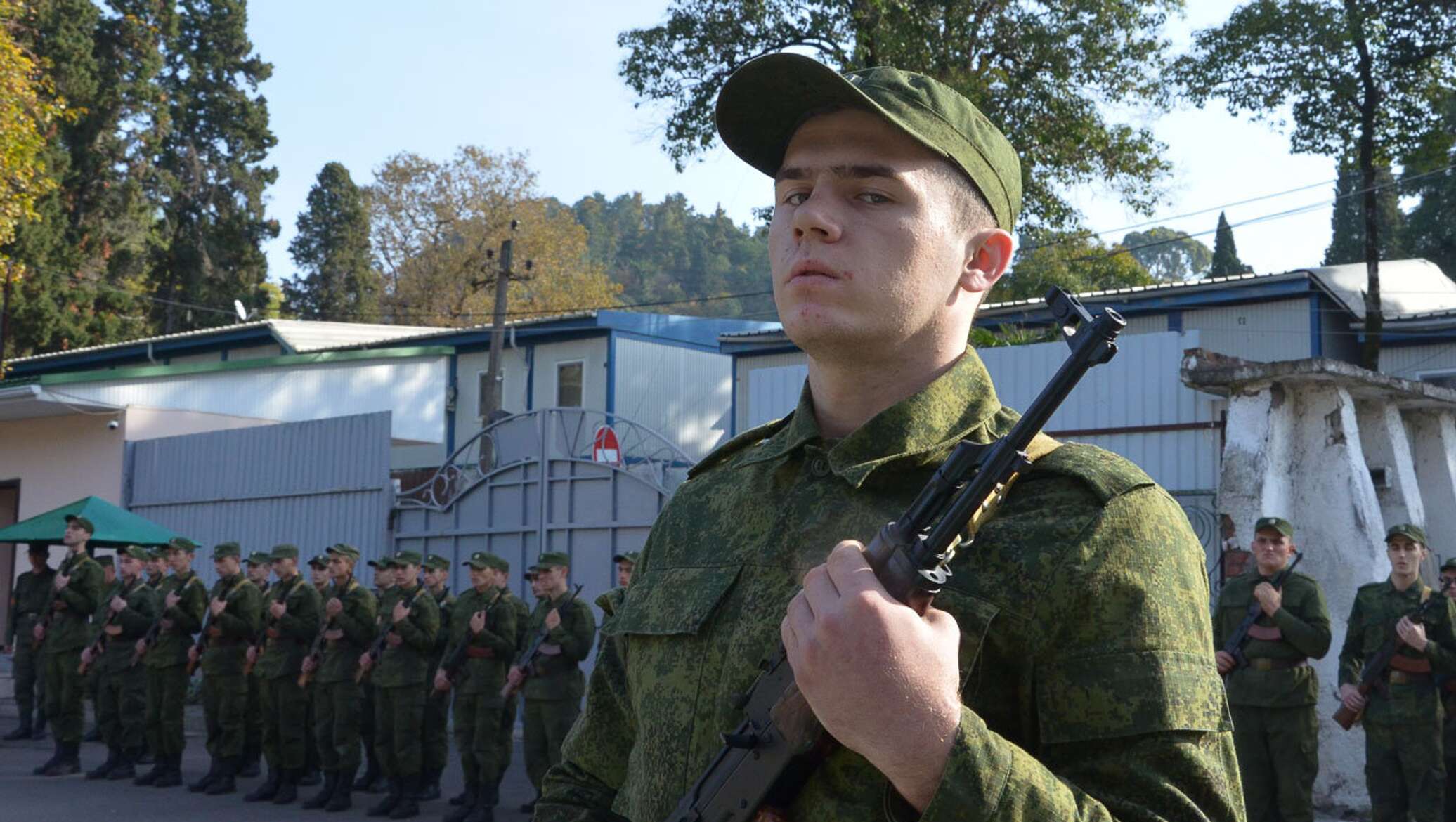 Новобранцы Российской военной базы в Абхазии