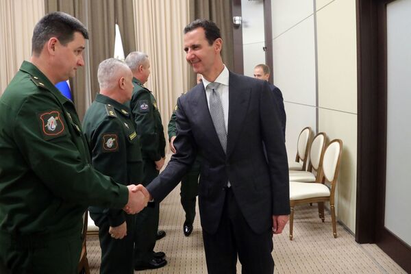 Президент Сирии Башар Асад во время представления руководящему составу Министерства обороны РФ и Генерального штаба ВС РФ - Sputnik Абхазия