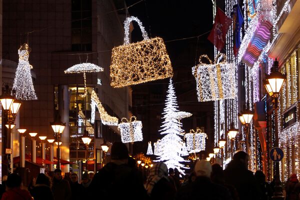 Рождественская иллюминация в центре Будапешта, Венгрия - Sputnik Абхазия