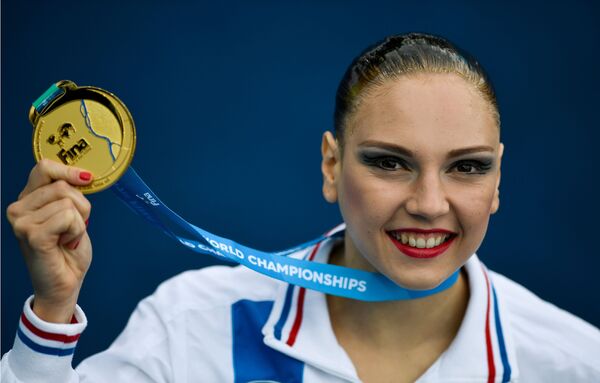 Светлана Колесниченко, завоевавшая золотую медаль в соревнованиях по синхронному плаванию - Sputnik Абхазия