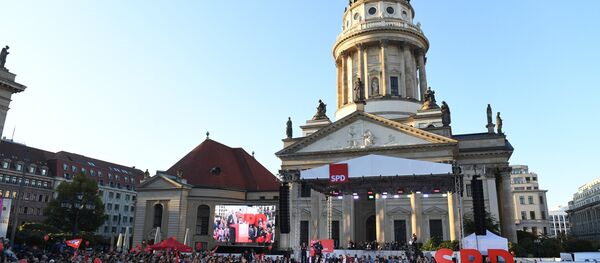 Предвыборное выступление кандидата на пост канцлера Германии М. Шульца. Архивное фото - Sputnik Абхазия