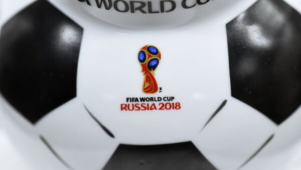 Символ чемпионата мира по футболу 2018 на фрагменте посуды - Sputnik Абхазия