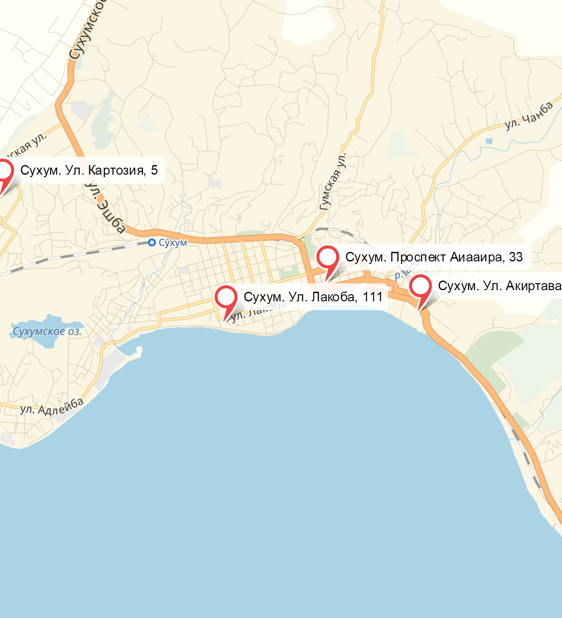 Сухум на карте Абхазии. Карта Сухум Абхазия с улицами. Сухуми карта побережья. Сухум карта города.