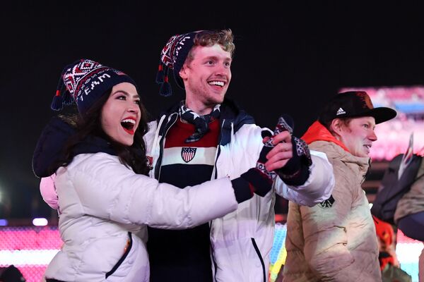 Спортсмены сборной США на церемонии закрытия XXIII зимних Олимпийских игр в Пхенчхане - Sputnik Абхазия