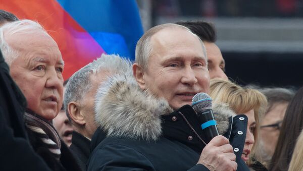 Митинг в поддержку кандидата в президенты РФ В. Путина - Sputnik Абхазия