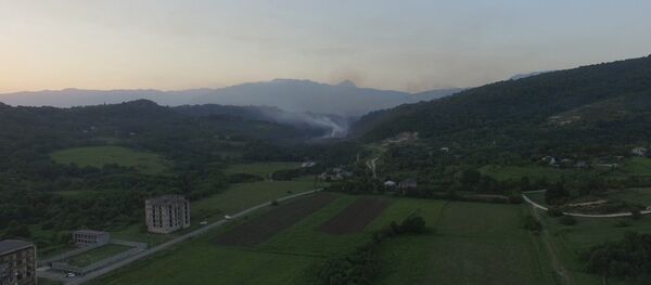 Вид на дома в селе Приморское в районе взрыва. Кадры с беспилотника - Sputnik Абхазия