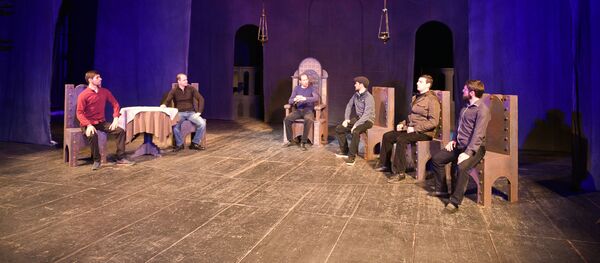 Репетиция спектакля Келешбей в абхазском драмтеатре Репетиция спектакля Келешбей в абхазском драмтеатре - Sputnik Абхазия