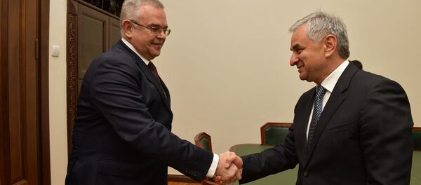 Встреча президента Хаджимба с послом Григорьевым, по случаю окончания дипмисси посла Встреча президента Хаджимба с послом Григорьевым, по случаю окончания дипмисси посла - Sputnik Аҧсны