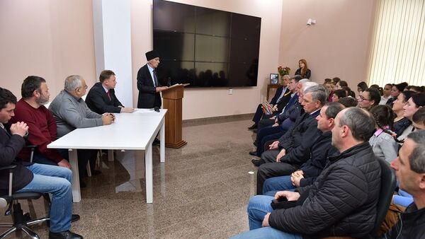 Памятное мероприятие в честь 115 летия участников ВОВ Леонтия Голандзия в музее боевой славы - Sputnik Абхазия