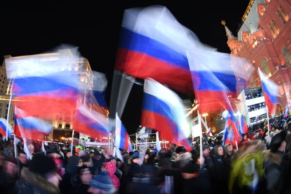 Митинг-концерт в Москве, посвященный годовщине воссоединения Крыма с Россией - Sputnik Абхазия