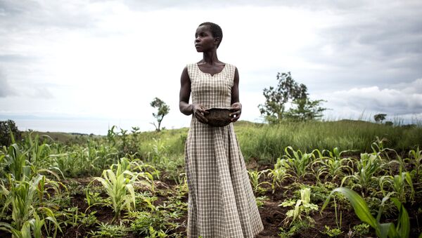 Женщина сеет семена в окрестностях временного лагеря для вынужденных переселенцев и репатриантов, Демократическая Республика Конго - Sputnik Абхазия