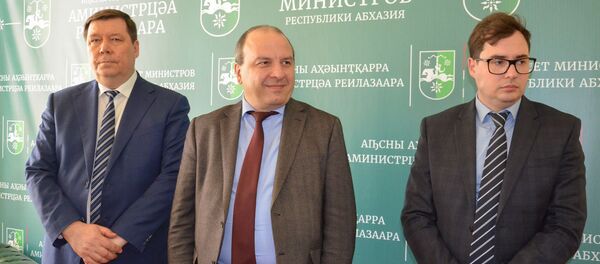 Тамаз Цахнакия со своими российскими коллегами рассказали о подготовке в республике выдачи полисов об обязательном медицинском страховании Тамаз Цахнакия со своими российскими коллегами рассказали о подготовке в республике выдачи полисов об обязательном медицинском страховании - Sputnik Абхазия