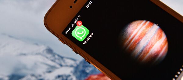 Иконка мессенджера WhatsApp на экране смартфона. Иконка мессенджера WhatsApp на экране смартфона. - Sputnik Абхазия