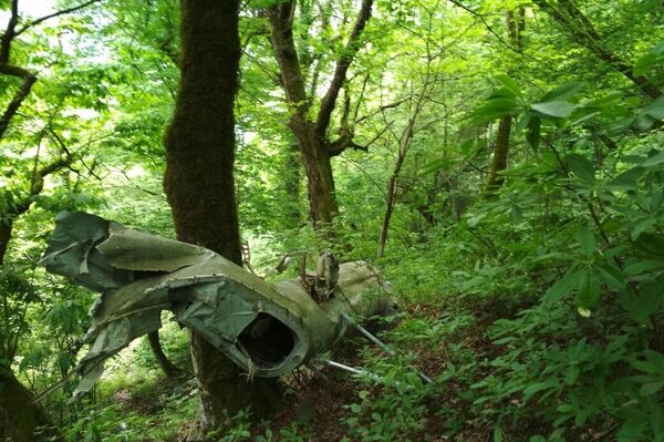 Обломки вертолета МИ-8 сбитого во время Отечественной войны народа Абхазии 1992-1993 годов в селе Лата - Sputnik Абхазия