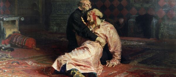 Репродукция картины Иван Грозный и его сын Иван работы художника Ильи Репина из фонда Государственной Третьяковской галереи. Репродукция картины Иван Грозный и его сын Иван работы художника Ильи Репина из фонда Государственной Третьяковской галереи. - Sputnik Абхазия