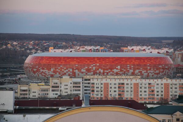 Вид на стадион Мордовия Арена со обзорной площадки на центральной площади Саранска - Sputnik Абхазия