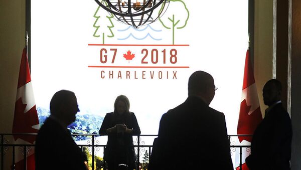 Логотип саммита G7 в Квебеке, Канада. Архивное фото - Sputnik Абхазия