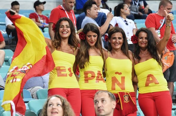 Болельщики сборной Испании перед началом матча группового этапа чемпионата мира по футболу между сборными Португалии и Испании - Sputnik Абхазия